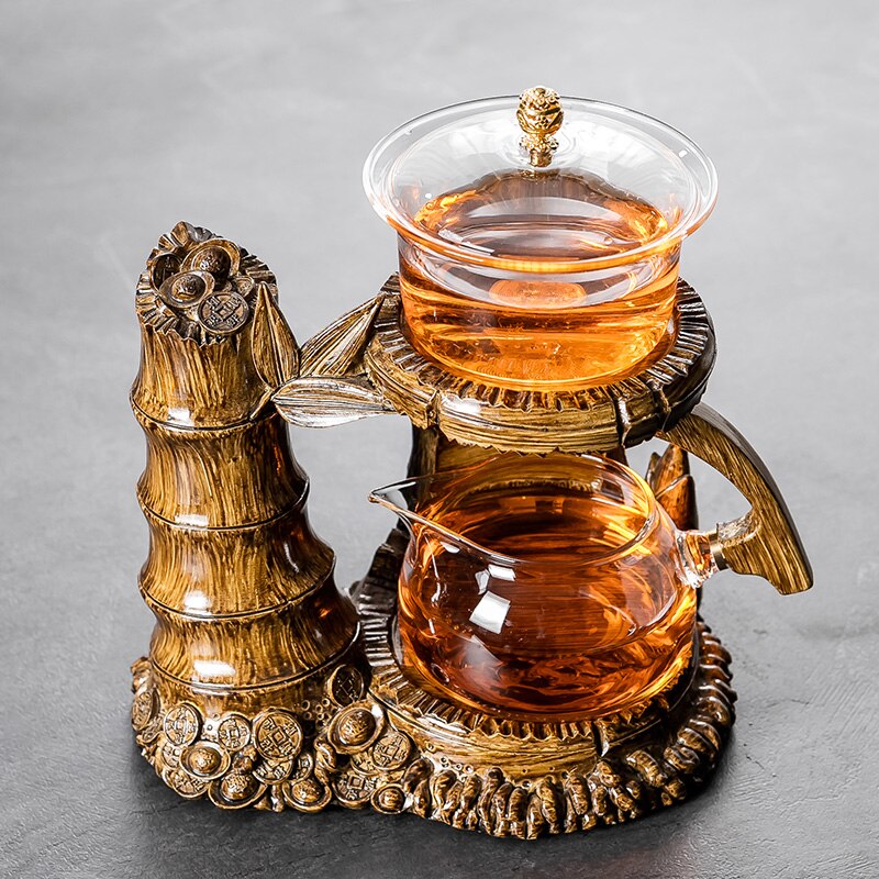 Automatic Teapot Tea Infuser Magnetic Water Diversion Heat-resistant Kungfu Tea Drinking Creative GlassTea Set-Health Wisdom™