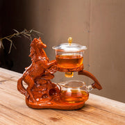 Automatic Teapot Tea Infuser Magnetic Water Diversion Heat-resistant Kungfu Tea Drinking Creative GlassTea Set-Health Wisdom™