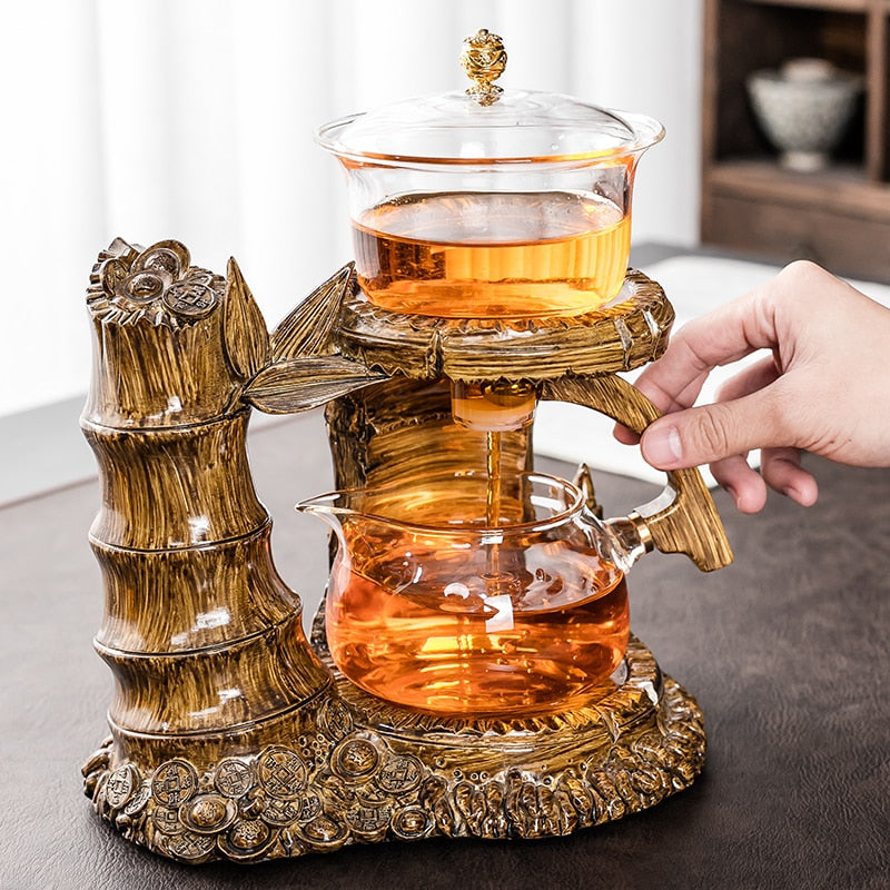 Automatic Teapot Tea Infuser Magnetic Water Diversion Heat-resistant Kungfu Tea Drinking Creative GlassTea Set-Health Wisdom™