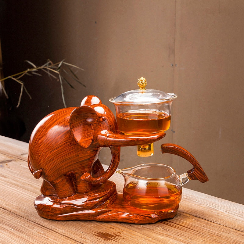 Automatic Teapot Tea Infuser Magnetic Water Diversion Heat-resistant Kungfu Tea Drinking Creative GlassTea Set-Health Wisdom™