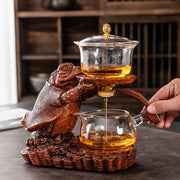 Automatic Teapot Tea Infuser Magnetic Water Diversion Heat-resistant Kungfu Tea Drinking Creative GlassTea Set-Health Wisdom™