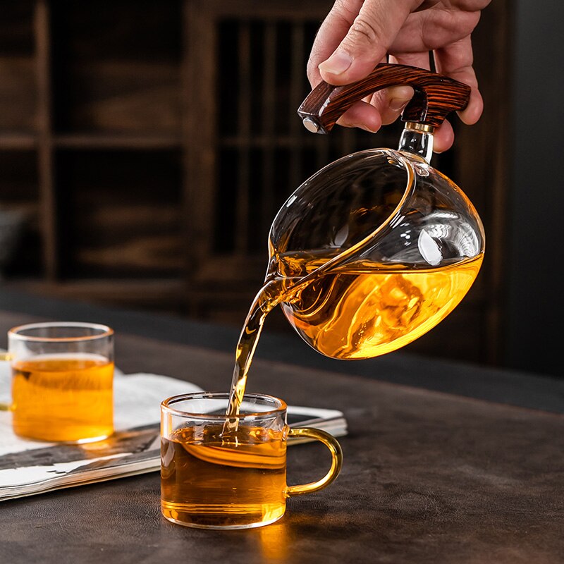 Automatic Teapot Tea Infuser Magnetic Water Diversion Heat-resistant Kungfu Tea Drinking Creative GlassTea Set-Health Wisdom™
