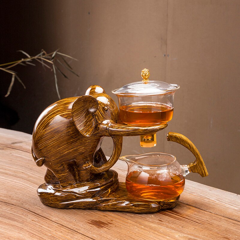 Automatic Teapot Tea Infuser Magnetic Water Diversion Heat-resistant Kungfu Tea Drinking Creative GlassTea Set-Health Wisdom™