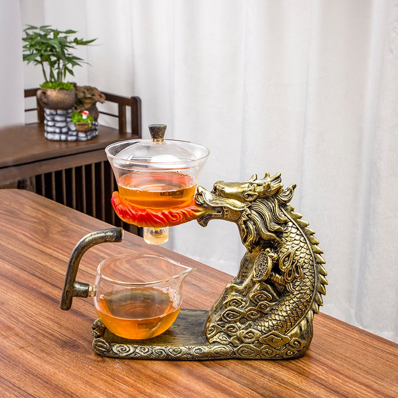 Automatic Teapot Tea Infuser Magnetic Water Diversion Heat-resistant Kungfu Tea Drinking Creative GlassTea Set-Health Wisdom™