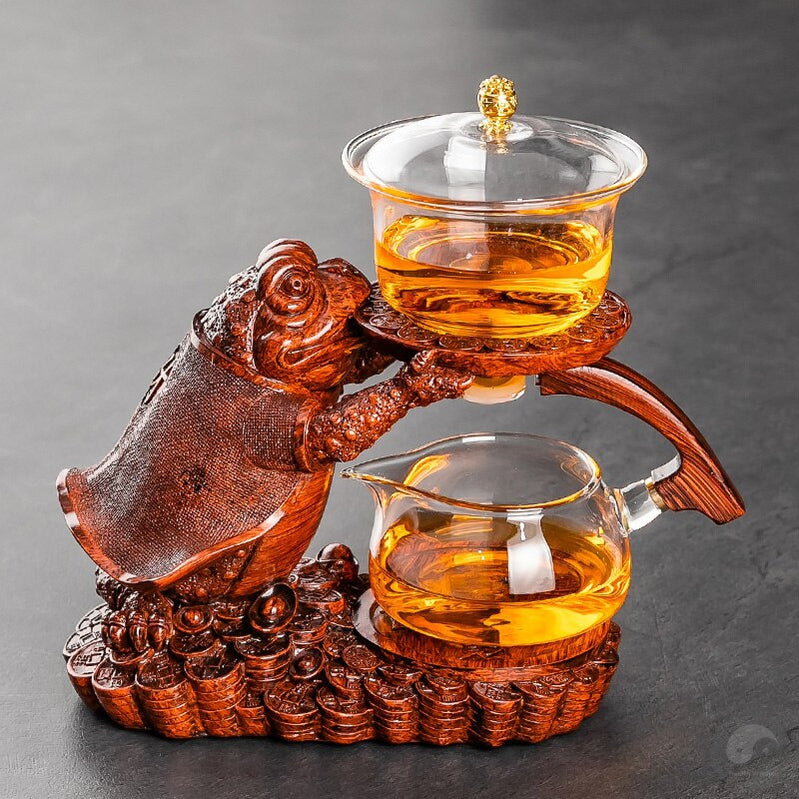 Automatic Teapot Tea Infuser Magnetic Water Diversion Heat-resistant Kungfu Tea Drinking Creative GlassTea Set-Health Wisdom™