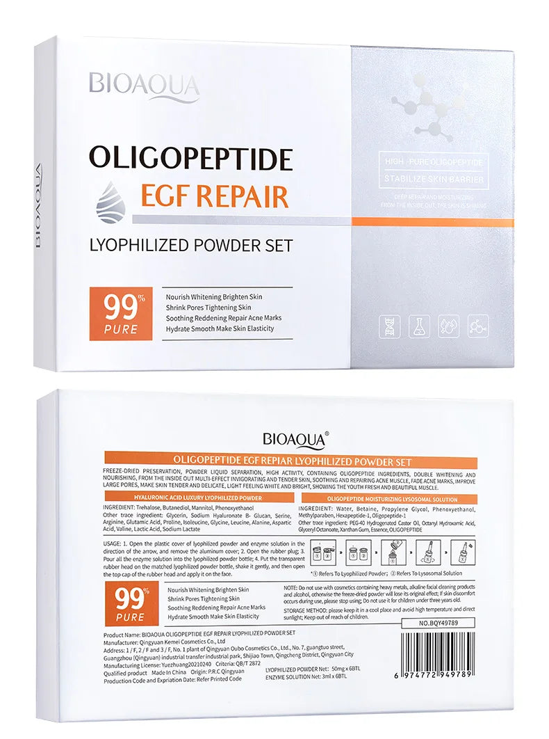 BIOAOUA Oligopeptide Face Skin Repair Freeze-dried Powder Set Sensitive Skin Moisturizing and Smoothing Hyaluronic Acid Essence-Health Wisdom™