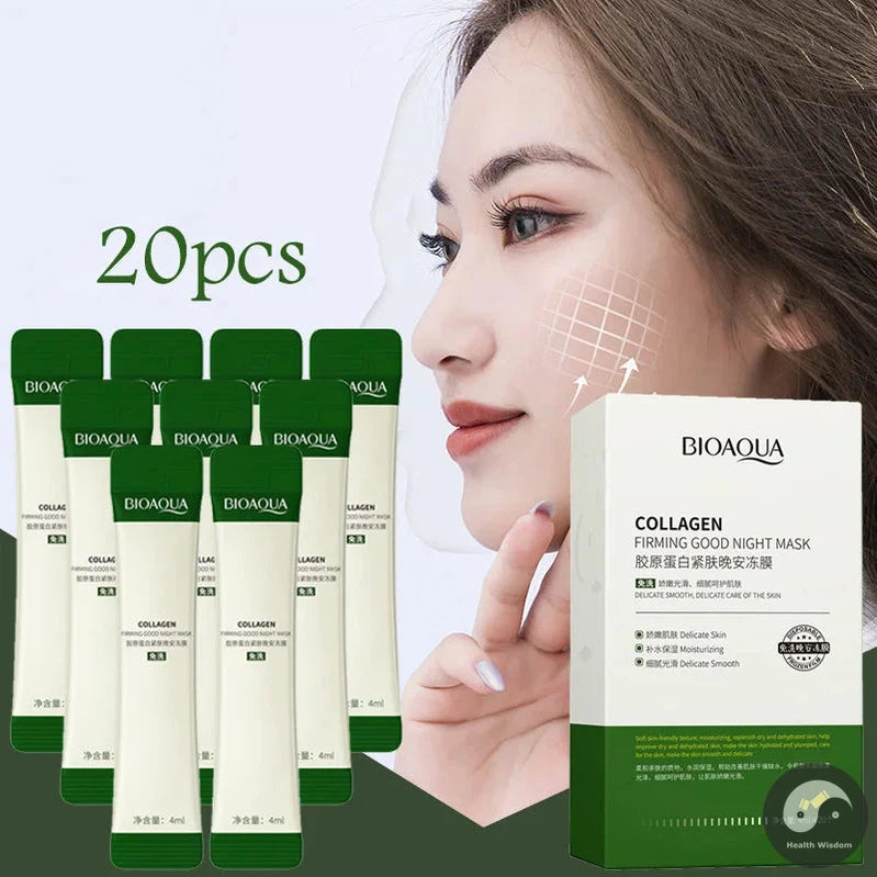 BIOAQUA 20pcs/lot Collagen Firming Night Sleeping Masks Facial Oil-control Improve Coarse No-wash Disposable Sleep Face Mask-Health Wisdom™