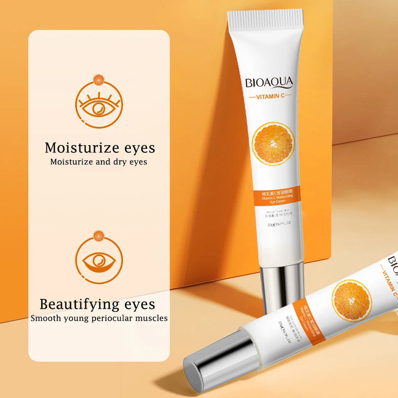 BIOAQUA Vitamin C Eye Cream Under Eye Dark Circle Remover Moisturizes Brightening Eyes Contour Anti-wrinkle Anti Aging Skin Care-Health Wisdom™