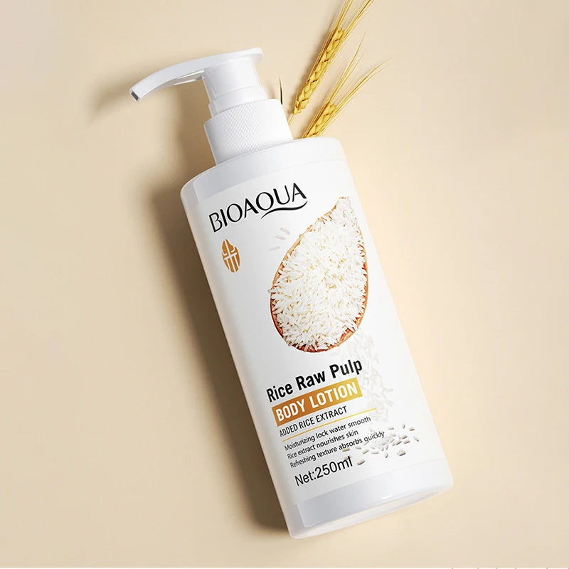 BIOAQUA White Rice Body Lotion skincare Exfoliating Moisturizing Brightening Whitening Creams Skin Care Body Exfoliator-Health Wisdom™