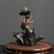 Backflow Incense Burner, Handmade Resin Lotus Buddha Hand Waterfall Incense Burner for Home Relaxation Lucky Feng Shui Decor-Health Wisdom™