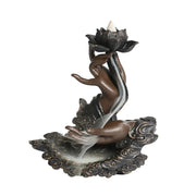 Backflow Incense Burner, Handmade Resin Lotus Buddha Hand Waterfall Incense Burner for Home Relaxation Lucky Feng Shui Decor-Health Wisdom™