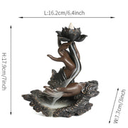 Backflow Incense Burner, Handmade Resin Lotus Buddha Hand Waterfall Incense Burner for Home Relaxation Lucky Feng Shui Decor-Health Wisdom™
