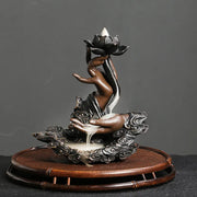 Backflow Incense Burner, Handmade Resin Lotus Buddha Hand Waterfall Incense Burner for Home Relaxation Lucky Feng Shui Decor-Health Wisdom™