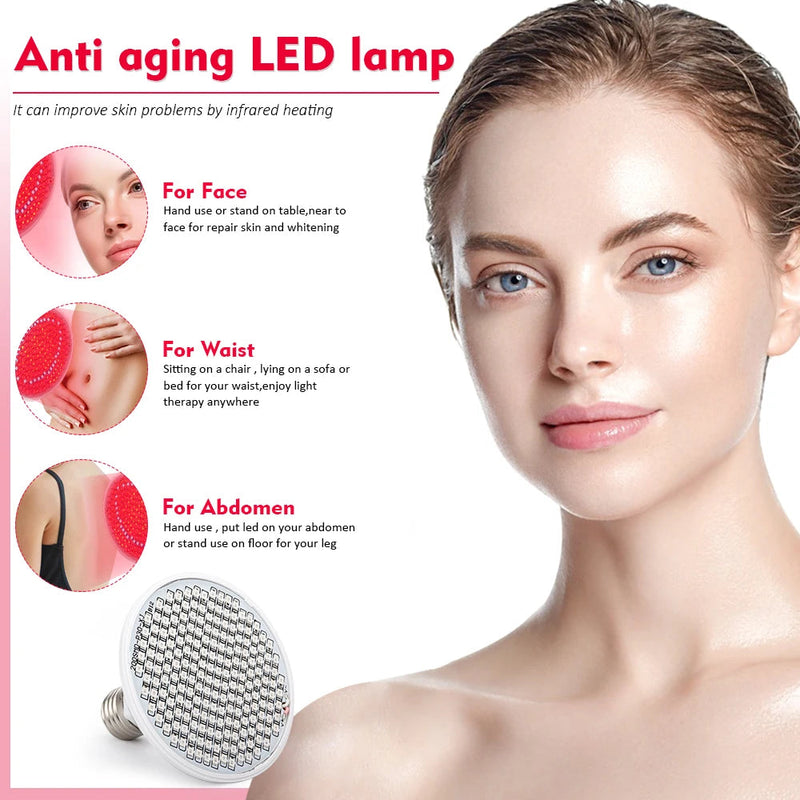 Beauty Red Light Therapy Machine 660nm 850nm Infared Led Photon Skin Rejuvenation Face Lamp Anti Aging Tightening Anti-Wrinkle-Health Wisdom™