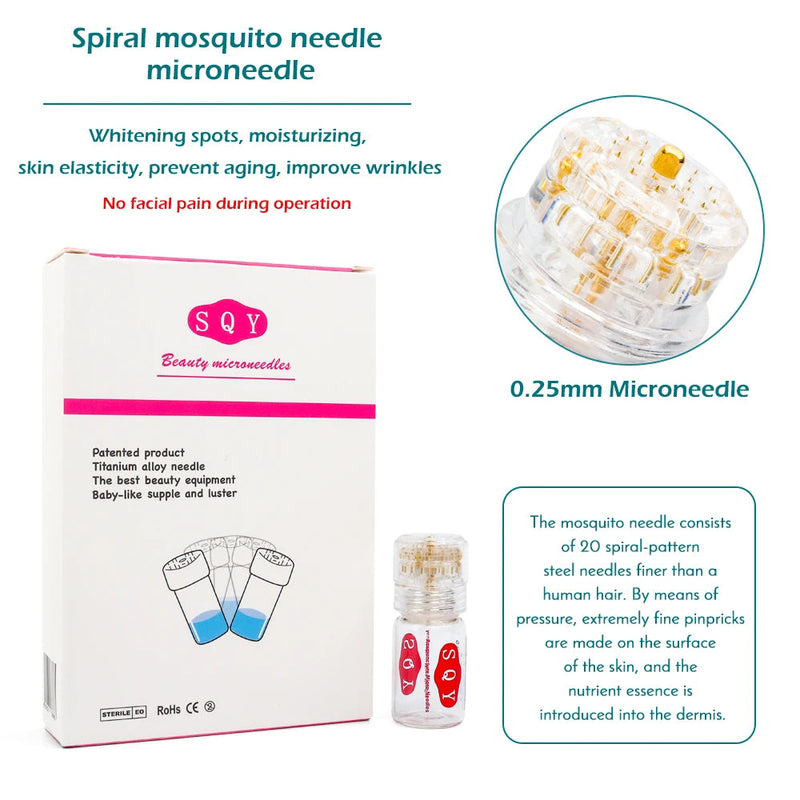 Best Derma Roller Titanium Tips Microneedle 0.25mm Automatic Gold Derma Stamp Skin Care Anti Aging Serum Injection Reusable-Health Wisdom™