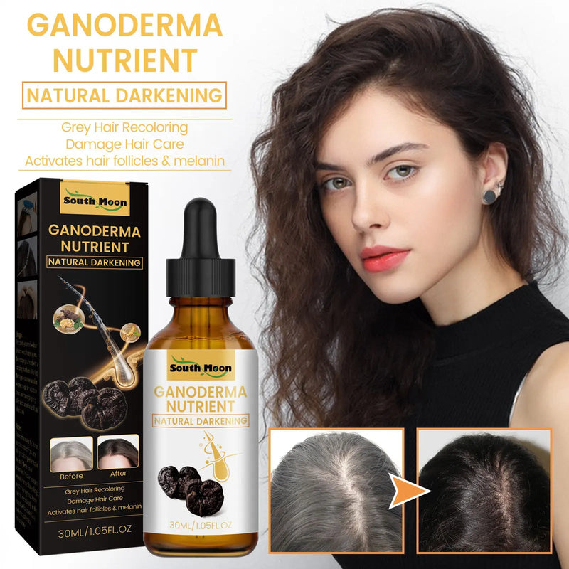 Black Reishi Extract Anti-white Hair Essence White Turn Black Black Hair Essence Black Repair Damaged Hair Hair Growth Liquid-Health Wisdom™