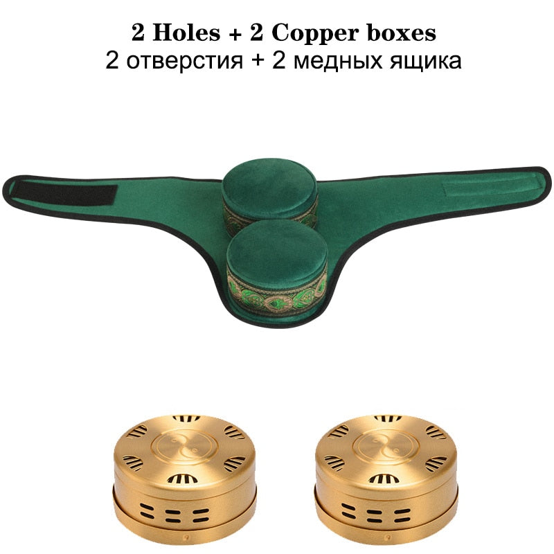 Brass Copper Box Smokeless Moxibustion Bag hierbas medicinales Burner Moxa Therapy Body Acupoint Meridian Warm Massage-Health Wisdom™