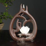 Buddha Hand Lotus Backflow Incense Burner Incense Stick Censer Aromatherapy Furnace Zen Decor Home Decoration (Without Incense)-Health Wisdom™