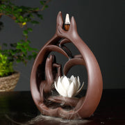 Buddha Hand Lotus Backflow Incense Burner Incense Stick Censer Aromatherapy Furnace Zen Decor Home Decoration (Without Incense)-Health Wisdom™