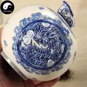 Bule And White Ceramic Loose Leaf Tea Storage 200g 茶叶罐-Health Wisdom™