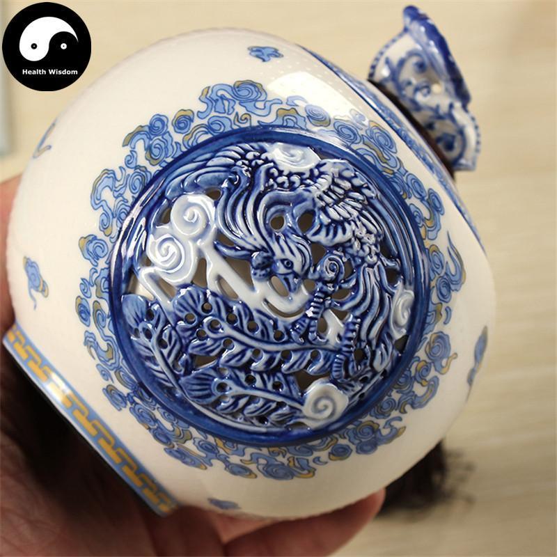 Bule And White Ceramic Loose Leaf Tea Storage 200g 茶叶罐-Health Wisdom™
