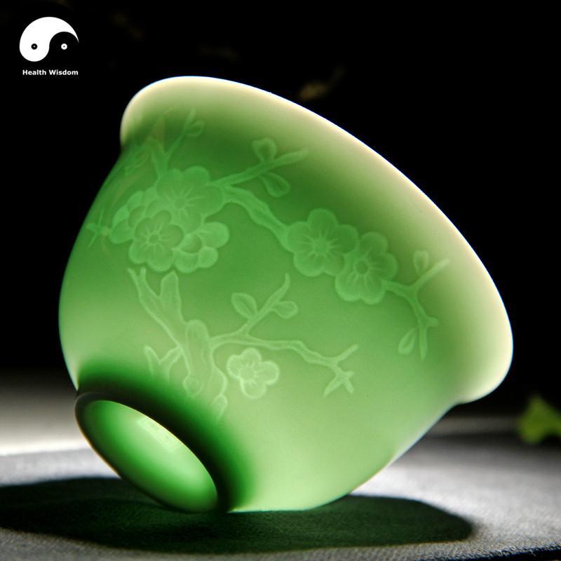 Celadon Ceramic Tea Cups 100ml*2pcs 兰-Health Wisdom™