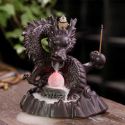 Ceramic Dragon Incense Falls Backflow Incense Burner Waterfall Incense Censer Incense Stick Holder With Lucky Led Crystal Ball-Health Wisdom™