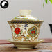 Ceramic Gaiwan Tea Cup 110ml 盖碗, Bird and Peony, Multicolor