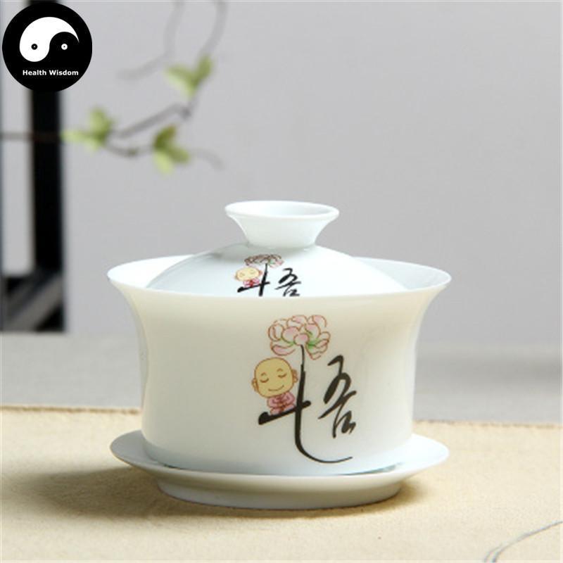 Ceramic Gaiwan Tea Cup 170ml 盖碗 白瓷 悟-Health Wisdom™