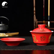 Ceramic Gaiwan Tea Cup 200ml For Wedding 红盖碗-Health Wisdom™