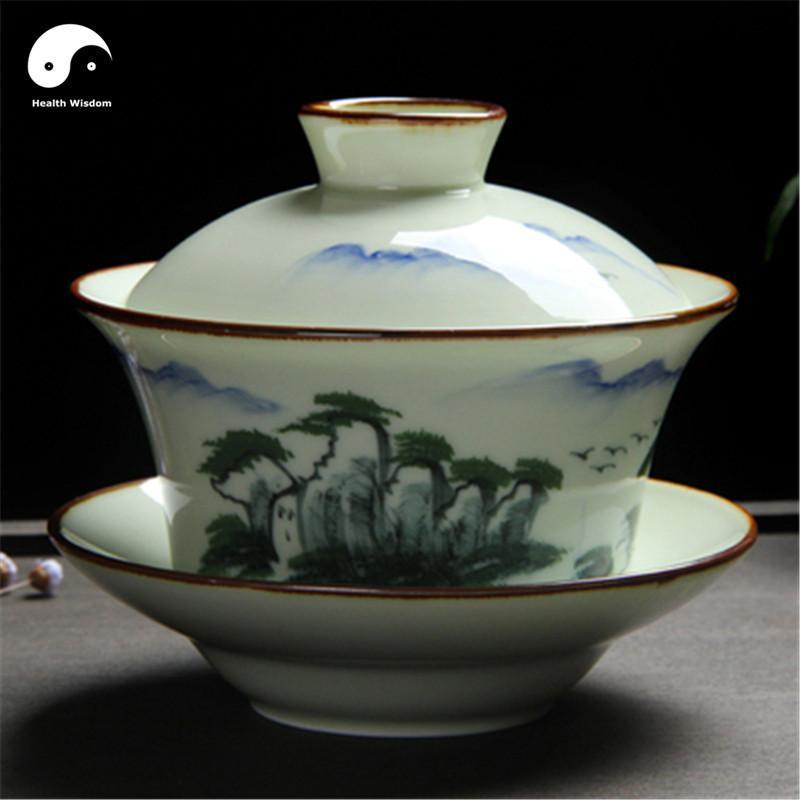 Ceramic Gaiwan Tea Cup 280ml Handpaited 手绘盖碗-Health Wisdom™