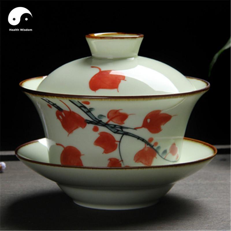 Ceramic Gaiwan Tea Cup 280ml Handpaited 手绘盖碗-Health Wisdom™