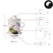 Ceramic Infuser Tea Cups&Mugs 300ml, Blue and White Peony