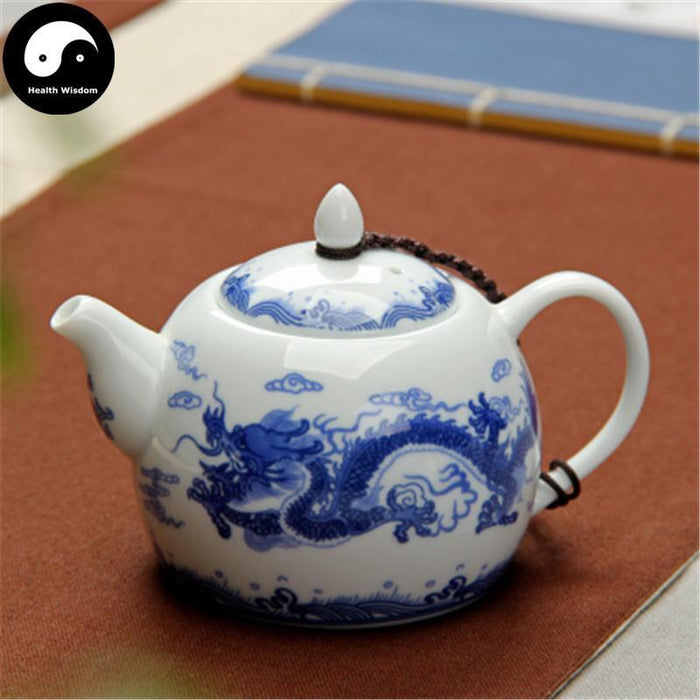 Ceramic Kungfu Teapot 280ml, Blue Dragon