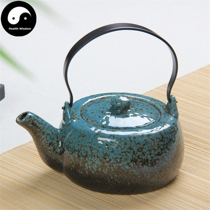 Ceramic Kungfu Teapot 350ml, Teal Speckle Glaze