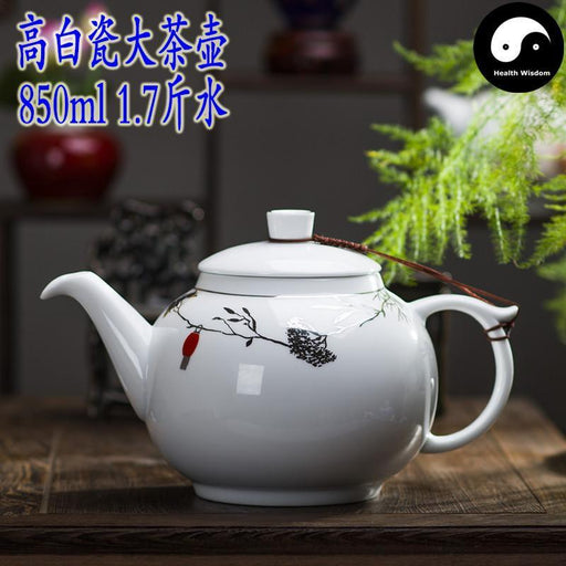 Ceramic Kungfu Teapot 850ml, Ink Pine