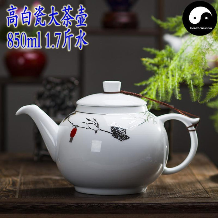 Ceramic Kungfu Teapot 850ml, Ink Pine