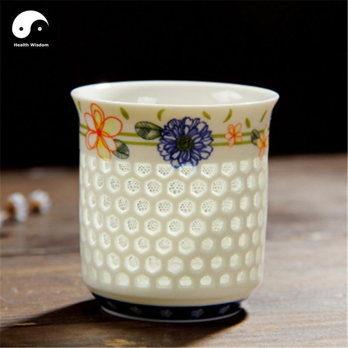 Ceramic Large Tea Cups 125ml*2pcs, Garden Flowers