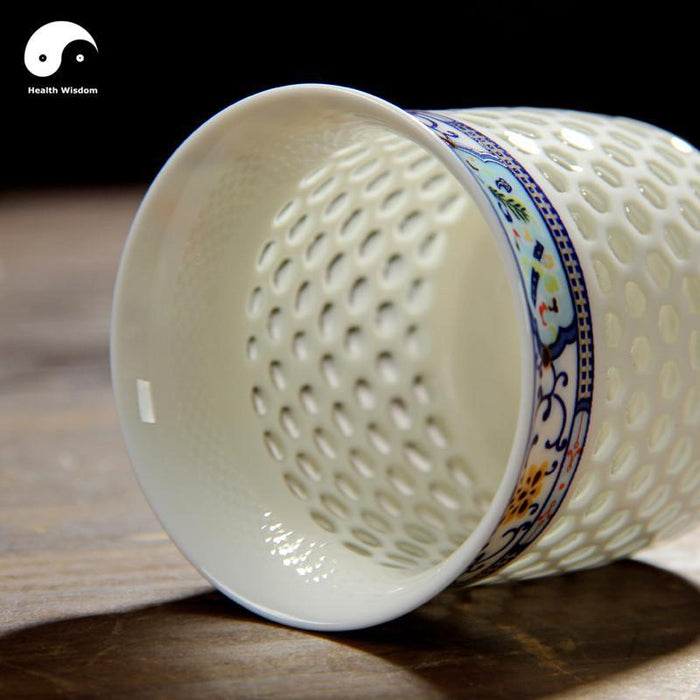 Ceramic Large Tea Cups 125ml*2pcs, Gold Rim