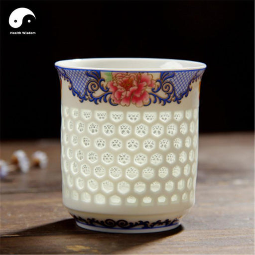 Ceramic Large Tea Cups 125ml*2pcs, Pink Peony