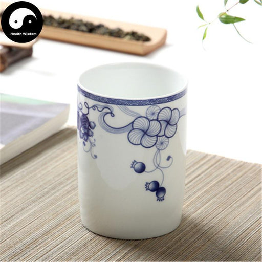 Ceramic Large Tea Cups 310ml, Blue Lotus Fruit