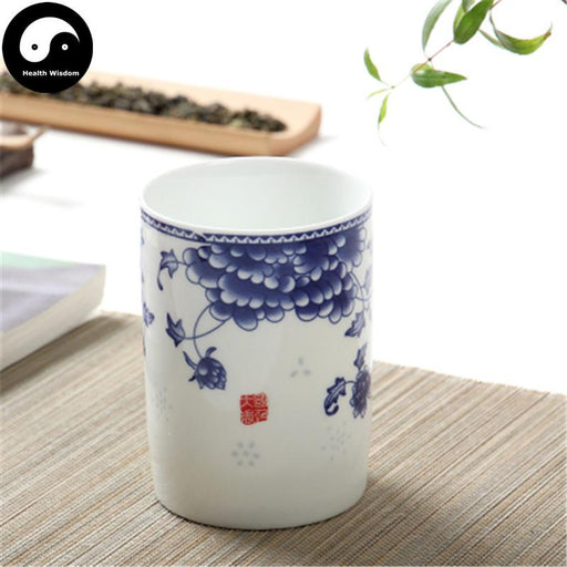 Ceramic Large Tea Cups 310ml, Peony Red Seal