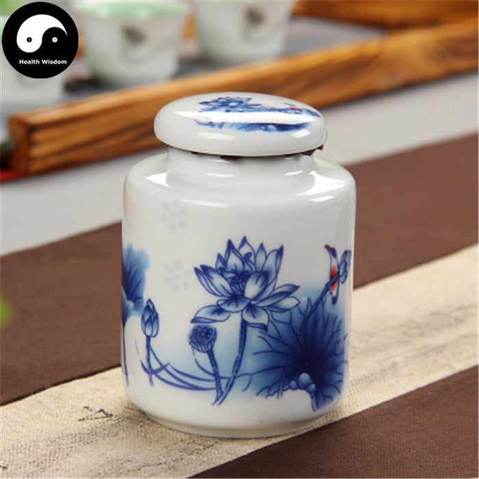 Ceramic Loose Leaf Tea Storage 100g 茶叶罐, Lotus Cluster