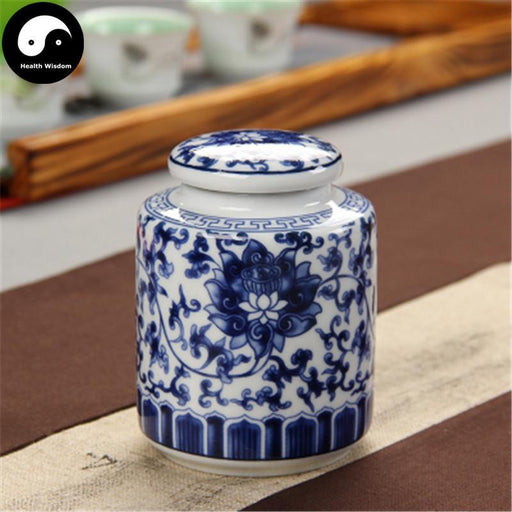 Ceramic Loose Leaf Tea Storage 100g 茶叶罐, Lotus Scroll