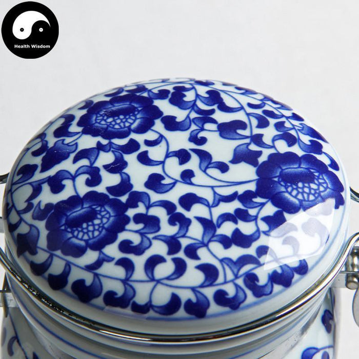 Ceramic Loose Leaf Tea Storage 250g 茶叶罐, Clasp Blue Floral