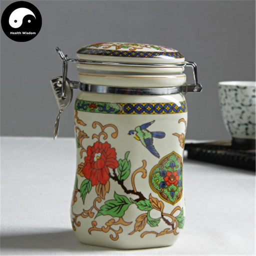 Ceramic Loose Leaf Tea Storage 250g 茶叶罐, Clasp Red Peony