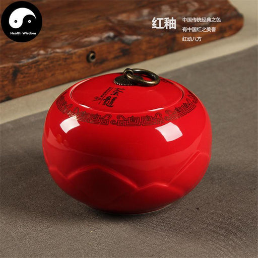 Ceramic Loose Leaf Tea Storage 250g 茶叶罐, Red Glaze