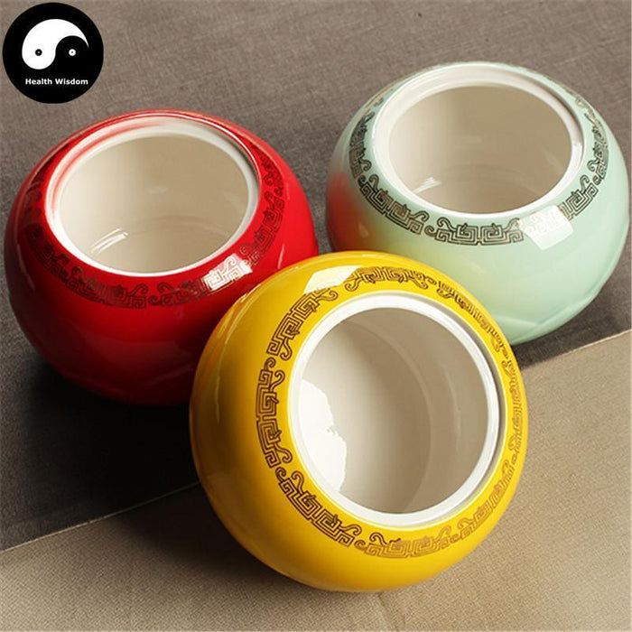 Ceramic Loose Leaf Tea Storage 250g 茶叶罐, Yellow Glaze
