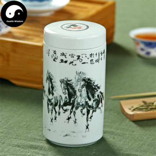 Ceramic Loose Leaf Tea Storage 400ml 茶叶罐, Galloping Horses
