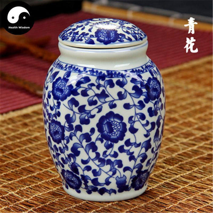 Ceramic Loose Leaf Tea Storage 9.5cm*14.5cm 茶叶罐, Blue Peony